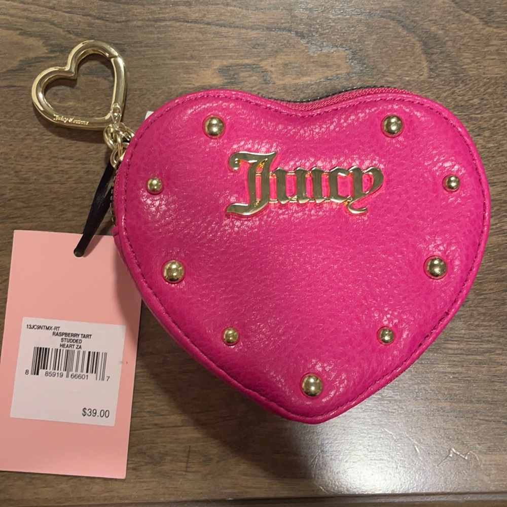 Juicy Couture heart wallet keychain